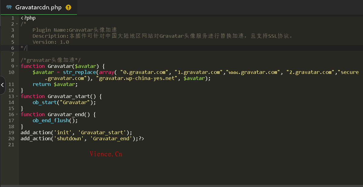 一个简单的WordPress头像加速插件